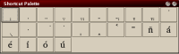 Screenshot of shortcut palette